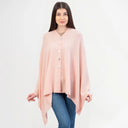 A20216 Asymmetrical Irish Lambswool Shawl Pink Gaelsong
