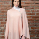 A20216 Asymmetrical Irish Lambswool Shawl Pink Gaelsong
