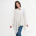 A20216 Asymmetrical Irish Lambswool Shawl White Gaelsong
