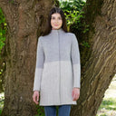Ladies Herringbone Irish Wool Coat Grey Lifestyle Gaelsong