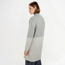 Ladies Herringbone Irish Wool Coat Grey side view Gaelsong