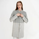 Ladies Herringbone Irish Wool Coat Grey Gaelsong