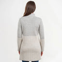 Ladies Herringbone Irish Wool Coat Grey Back View Gaelsong