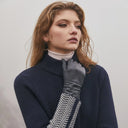 Ladies Herringbone Irish Wool Coat Navy Front Gaelsong