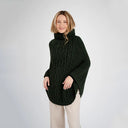 A20221 Cable Stitch Poncho Army Green Gaelsong
