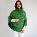 A20221 Cable Stitch Poncho Green Gaelsong
