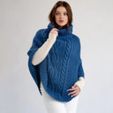 A20221 Cable Stitch Poncho blue Gaelsong

