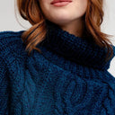 A20221 Cable Stitch Poncho Blue Gaelsong
