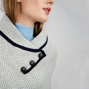 A20222 Ladies Herringbone Cape Grey Close Up Gaelsong
