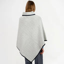 A20222 Ladies Herringbone Cape Grey Back View Gaelsong

