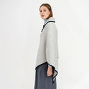 A20222 Ladies Herringbone Cape Grey Side View Gaelsong
