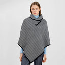 A20222 Ladies Herringbone Cape Navy Gaelsong
