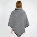 A20222 Ladies Herringbone Cape Gaelsong Navy Back View
