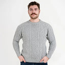 A20225 Men's Heritage Crew Neck Irish Sweater Grey Gaelsong

