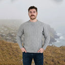 A20225 Men's Heritage Crew Neck Irish Sweater Grey Gaelsong
