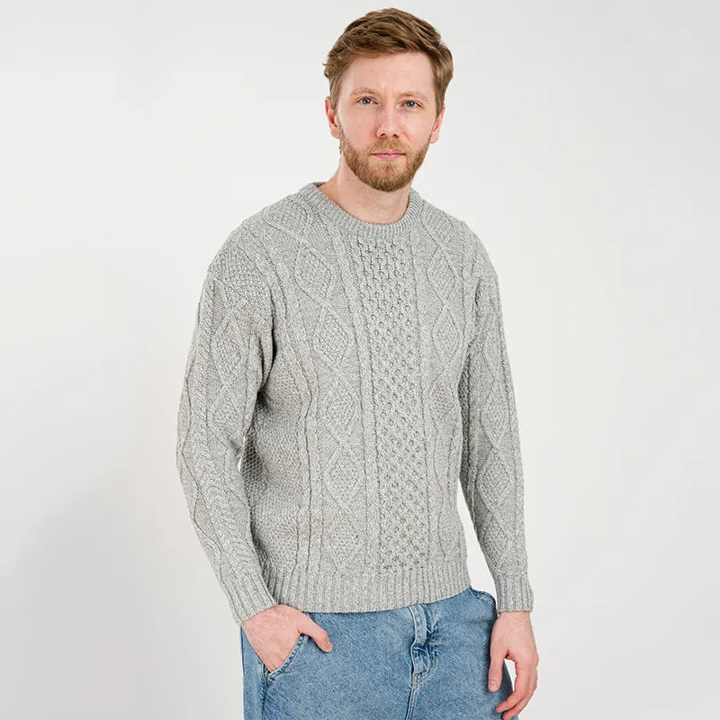 Men's Heritage Crew Neck Irish Sweater| Merino Wool Blend