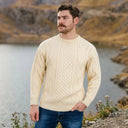 A20225 Men's Heritage Crew Neck Irish Sweater White Gaelsong
