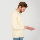 A20225  Men's Heritage Crew Neck Irish Sweater White Side View Gaelsong
