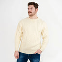 A20225 Men's Heritage Crew Neck Irish Sweater Natural Gaelsong
