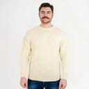A20225 Men's Heritage Crew Neck Irish Sweater Natural Gaelsong
