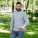 A20228 Celtic Cable Men's Sweater Grey Gaelsong
