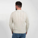 A20228 Celtic Cable Men's Sweater Natural White Back View Gaelsong
