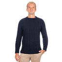 A20228 NAVY Colour Celtic Cable Men's Sweater Studio Gaelsong