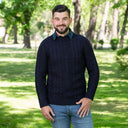 A20228 Celtic Cable Men's Sweater Navy Gaelsong
