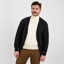 A20229 Men's Merino Wool Button-Up Irish Cardigan Charcoal Opened Gaelsong
