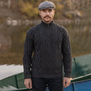 A20230 CHARCOAL Colour Fisherman Quarter Zip Sweater Gaelsong