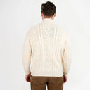 A20230 Fisherman Quarter Zip Sweater Natural White Back View Gaelsong
