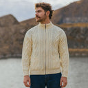 Men's Full Zip Merino Aran Cardigan