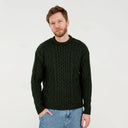 A20232 ARMY GREEN Colour Men's Irish Aran Sweater Gaelsong
