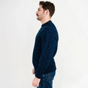 Men's Irish Aran Sweater Blue Color Studio Gaelsong