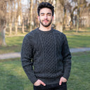 A20232 CHARCOAL Colour Men's Irish Aran Sweater Gaelsong
