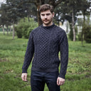 Men's Irish Aran Sweater Grey Gaelsong