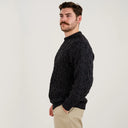 Men's Irish Aran Sweater Grey Side View Gaelsong