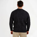 Men's Irish Aran Sweater Grey Back View Gaelsong