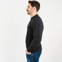 A20232 Charcoal Colour Men's Irish Aran Sweater side view  Gaelsong
