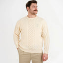 Men's Irish Aran Sweater White Studio Gaelsong