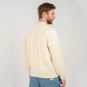 Men's Irish Aran Sweater White Back Gaelsong