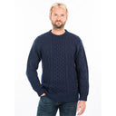 Men's Irish Aran Sweater Navy Studio Gaelsong