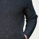 Men's Full Zip Irish Wool Cardigan Charcoal Studio Gaelsong