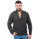 Men's Shawl-Collar Button Irish Cardigan Charcoal Gaelsong