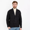 Men's Shawl-Collar Button Irish Cardigan Dark Grey Gaelsong
