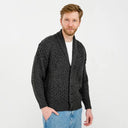Men's Shawl-Collar Button Irish Cardigan Charcoal Gaelsong
