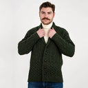 Men's Shawl-Collar Button Irish Cardigan Green Gaelsong
