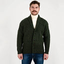 Men's Shawl-Collar Button Irish Cardigan Green Studio Gaelsong
