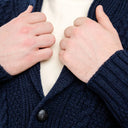Men's Shawl-Collar Button Irish Cardigan Navy Gaelsong
