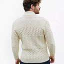 Men's Shawl-Collar Button Irish Cardigan White Back View Gaelsong
